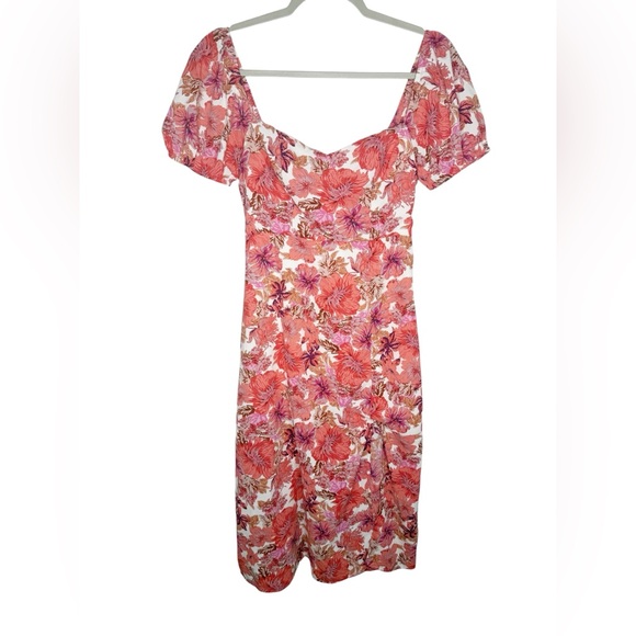 HELLO MOLLY Samba Tonight Midi Dress Pink Floral Size Small 4 US - Picture 2 of 11